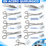 SET DE PINZAS EN ACERO QUIRURGICO - IMPORTADO